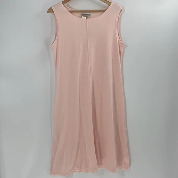 Coldwater Creek soft pink tank dress cotton blend sleeveless midi length